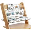 Vicloon Cuscini per Seggiolone Stokke, 2 Pezzi Antiscivolo Cuscino per Seggiolone Pappa, Bambini Fodera di Ricambio in Cotone, Morbido e Rimovibile, Facile Pulizia e Fissare-Elefanti