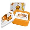 Nerthus FIH 1325 lunch box bambino tripla impilabile leoni set 3 contenitori senza BPA ideale per la scuola