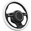 VBGURR Coprivolante in Pelle, Protettore del Volante Antiscivolo e Traspirante per Donne e Uomini, Universale 15 Pollici (38 cm) Elastico Elegante e Inodore, Accessori Auto per Auto, Camion, SUV (Bianco)