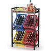 ZIPEEU Scaffale in Metallo per Casse di Bevande e Frutta, Scaffale di Stoccaggio Robusto, Supporto Impilabile per Supermercato/Negozio/Magazzino - 2 Ripiani per Casse Bottiglie(32 x 71 x 117,3 CM)