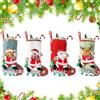 YIMINI 4 Pezzi Calza Natale, Calzini Decorativi Natalizi, Addobbi per Calza Natale, Simpatiche Decorazioni Calze Natale, Calzini Rossi del Camino, per Alberi di Natale, Caminetti, Finestre (B)