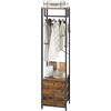 YMYNY Appendiabiti da Terra, Appendiabiti con 3 Cassetti, Multifunzionale Stand Appendiabiti Autoportante, Portabiti da Ingresso,per Corridoio, Camera da Letto, Soggiorno 39×29×179CM Marrone HGR001H