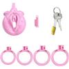 MKGMYGZ Chastity Cage Pene Jaulas De Pene En Bondage Chastity Cage Uomo Cintura Castità Per Uomo Penis Cage Gabbia Pene Cock Cage Sex Toy Gabbia Castità Per Uomo (Pink)