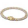 PANDORA Timeless 564229C01-16 - Bracciale bicolore Pavé Cuban, in lega di metallo placcato oro 14 carati e zirconi, 16 cm