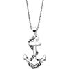 DUR Collana con ancora, argento 925 rodiato 45 cm (K3036)