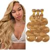 Hxxcoup 30 32 34 Pollice Body Wave Bundles Human Hair Extension tessuto capelli Umani Double Weft Brazilian Remy Hair #27 Honey Blonde Minimal Tangle&Shedding For Women 3 Bundles Total 300g