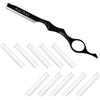 Futuhada Rasoio Sfoltimento Pro-Grade con 10 Lame di Ricambio, Forbici Professionali Rasoio Pettine Diradamento Capelli, Feather Hair Styling Razor Adatto a Tous Les Styles (Nero)