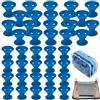 LECTNORE Bigodini in silicone senza calore, confezione da 40 (20 grandi + 20 piccoli) con retino per capelli in borsa PVC, strumento sicuro per donne e ragazze (blu scuro)