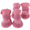 PPGGOPP Scarpe per Cani,4 Pezzi Stivali per Cani Paw Protector,Scarpe per Cani Impermeabili,Scarpe Antiscivolo per Zampe di Cani con Antiscivolo,Scarpette Cane per Cani per Cani di Taglia Piccola (Rosa 1)