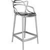Kartell Masters Stool Sgabello, Tecnopolimero termoplastico Riciclato con Carica Minerale e Metallizzato, Cromato, H. 65, Metallizzato