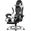GTPLAYER Sedia Gaming Sedia da ufficio Sedia Gamer Music con altoparlante Bluetooth, design ergonomico (bianco)