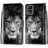 Mo-Somnus Cover per Samsung Galaxy A51 5G, Custodia in PU Pelle Magnetica Libro Flip Caso Antiurto Portafoglio [Supporto Stand] con Porta Carte e Cinturino da Polso Wallet Case (Leone)
