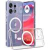 GIOPUEY Cover Magnetica per Motorola Edge 60 Fusion， Compatibile con MagSafe， PC+TPU Trasparenti Antiurto Protettiva Cellulare Custodia - Clear