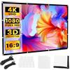 XULIERUX Schermo Proiettore 100 Pollici, Schermo Proiezione HD 16:9 Per Esterni, 221cm*125cm Portatile Pieghevole Anti-Pieghe, Per Proiezioni All'Aperto E Home Cinema