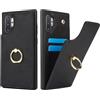 SailorTech per Samsung Galaxy Note 10 Plus Custodia con portacarte, Galaxy Note 10 Plus Custodia telefonica ad anello con supporto per carta di credito Custodia per Samsung Note 10 Plus-Nero