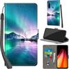 PHINIENLAND Cover per Xiaomi Redmi Note 8 Case PU Pelle Custodia [Kickstand] [Chiusura magnetica] [Slot per Schede], Portafoglio Flip Custodia per Redmi Note 8,Aurora