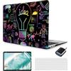 MUSHUI 4 in 1 Custodia per MacBook Air 13 M1 2020 2019 2018 A2337 / A2179 / A1932, Cover Rigid Protettivo Guscio Rigido Case & Copritastiera & Adattatore USB C per Mac Book Air M1, New17
