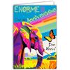 Afie 69-8163 - Biglietto di auguri con elefante e farfalla arcobaleno, pop art, multicolore, con busta bianca, 12 x 17,5 cm, realizzato in francese