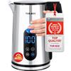 TURMIX Bollitore Elettrico con Temperatura Regolabile 1,7 L in Acciaio Inox, Display LED, 40-100 °C, Mantenimento Caldo 4h, Cool-Touch, Base Girevole 360°, Potenza 2200W