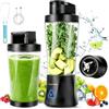 Spardar Frullatore Portatile, 700 ml, 6000 mAh, Funzione Autopulente, Frullatore Smoothie Include 6 Lame Affilate e Spazzola per la Pulizia, Adatto per Preparare Succhi e Frullati (Nero)