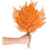 M METERXITY 10-Pz Felce, 15 Vegetazione Naturale Essiccata con Steli per Ghirlanda da Matrimonio/Bouquet per La Casa/Feste Fai da Te, Piante Essiccate [Arancione]
