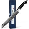 DRAGON RIOT Coltello da Cucina per Pane e Torte in Acciaio Damasco