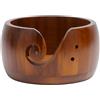 HENGBIRD Porta gomitolo uncinetto in legno fatto a mano - Elegante ciotola rossa per lana, stabile e pratica per lavorare a maglia e all'uncinetto, idea regalo decorativa