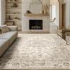 HUGEAR Vintage Tappeto 200x300cm Beige Antiscivolo Lavabile In Lavatrice Salotto Camera Da Pranzo Sedia Ufficio Tappeti Grandi Rug Esterno Pelo Corto Carpet