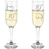 Always Looking Good Set di 2 calici da champagne incisi per decimo anniversario di matrimonio