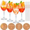 YYSWSAKY Set di 4 bicchieri Aperol Spritz - Bicchieri Aperol Premium Aperol O'Clock cannucce in vetro, sottobicchieri in sughero, ideali per gli appassionati di Aperol