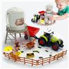 LioMaxi Scala 1:36 macchinina agricola inerziale (35 pz Accessori), Set di combinazione di animali e Recinto, per bambini, trattore, azienda agricola,3 effetti sonori simulati, luci .