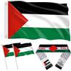 Leikedun Bandiera Palestina 150 x 90 cm, Bandiera Palestina Sciarpa 135 x 13,5 cm, 2 Bandiere Palestinesi girevoli 13,5 x 21,5 cm, bandiera palestinese con Occhielli, Ideale per gli amanti delle bandiere