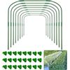 OAOGOD Confezione da 8 cerchi da giardino da 82 x 105 cm con 24 clip, pali staccabili antiruggine per telaio di reti da giardino, serre, telaio di supporto per piante alte