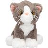 Depesche 13767 TOPModel Fur Ever Friends - Gatto di Peluche Ruby, con Morbida Pelliccia Grigia e Bianca, Peluche Alto Circa 16 cm