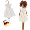 Heless Time2Shine 8650 - Abito da Bambola Bianco, con Motivo a Rose e Cintura Rosa, per Bambole Fashion Taglia 29 cm