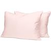 Pizuna Linens Pizuna Set di 2 Federe per letto matrimoniale cotone 50x80 cm Rosa Chiaro, 400 fili con trama Sateen in 100% Cotone a fiocco lungo Federa cuscino 50x80 (Federa cuscino Rosa Chiaro - 2 pezzi)
