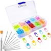 Redamancy 130 accessori uncinetto, 10 colori segnapunti maglia, segnapunti uncinetto, segnamaglie per Lavoro a maglia, 9 aghi da cucito con foro grande, con scatola per progetti fai da te all'uncinett