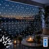CERIAL Solare Tenda Luminosa Esterno,2 x2 m 200 LED filo verde natalizio, luci solari da giardino, mini luci a incandescenza, 8 Modalità con telecomando Luci di per impermeabile (bianco)