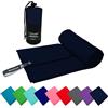 FIT&FUN Asciugamano in Microfibra Ultraleggero 39g, Telo Palestra, Sport, Viaggio e Mare, Ultra Assorbente e Antibatterico, Asciugatura Rapida, Standard 100 OEKO-TEX (Blu Notte, 60x120 cm)