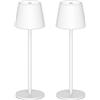 ANTELA Lampada da Tavolo Senza Fili Ricaricabile, Dimmer Touch, 3000-5000 K Portabile con USB-C, Lampada da Comodino, Regolabile in Altezza, per Interni/Esterni, Bianco, 2Pz