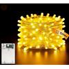 EvaStary Stringa Luci Led a Batteria, 5M 50LEDs Catena Luminosa, Impermeabile Catena Luminosa LED Decorative con Timer 6 ore per Esterno/Interno, Camera da Letto, Natale Balcone Giardino, Bianco Caldo