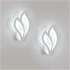 SENQIU 2 Pezzi Lampada da Parete LED Interno, 13W 6500K Bianco Freddo Applique da Parete a Forma di Fiore, Lampada a Muro Bianca per Camera da Letto Corridoio Soggiorno Ufficio