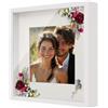 Anhow 3D Cornici per Foto 30x30 cm (Profondità 3 cm), Cornice Profonda per Foto con Passepartout per Foto 20x20 cm Cornice 3D Profonda con Vetro - Bianca