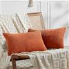 FDTERN Set di 2 Boho Federe de Cuscini per Divano 50x70 in Velluto a Coste Moderno Morbido Motivo a Croce Decorativa Copricuscini per Divano Camera da Letto,Caramello