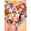 BOWETILE 5D DIY Diamond Painting Kit Completo, Donna e Fiori Diamond Painting Kit Completo per Adulti, Fiore Diamant Painting per Adulti, Decorazioni per Casa 30x40 cm