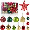 Romicta Set di 101 Palline di Natale, Addobbi Natalizi Lucenti in Plastica Infrangibile per Albero di Natale, Decorazioni con Scatola di Conservazione
