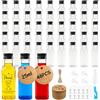 Sheryl&Rain 48 Pezzi Bottigliette Liquore Mignon, 25ml Mini Bottiglie Alcolici Bomboniere, Riutilizzabili Bottigliette Piccole Plastica con Adesivi, Funnel, Bottiglie Mignon per Matrimoni, Feste