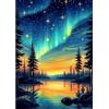 NEWENMO 5D Aurora Boreale Diamond Painting Kit per Adulti,Bellissimo Paesaggio Forestale Pittura Diamante Kit,Fai Da Te Diamond Art Kit Completo,per Adulti Principianti Decorazione Domestica 30x40cm