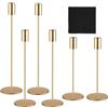 YUNXCNA 6 Pezzi Portacandele in Metallo, Oro Portacandele, 3 Porta Candele da Tavolo Cilindrico di Diverse Altezz, portacandele Lungo, Candeliere da Tavolo Ornamento Decorazioni, per Cene a Lume, Festive