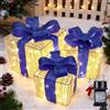 iBaycon Scatole Regalo Illuminate con Luci Di Natale,Bianco Caldo Blu